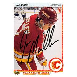 619922 Joe Mullen Autographed Hockey Card - Calgary Flames 1991 Upper Deck - No.252