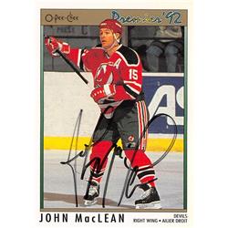 620037 John MacLean Autographed Hockey Card - New Jersey Devils 1992 O-Pee-Chee - No.4
