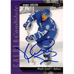 620210 Kenny Jonsson Autographed Hockey Card - Toronto Maple Leafs, SC 1995 Upper Deck Calder - No.530