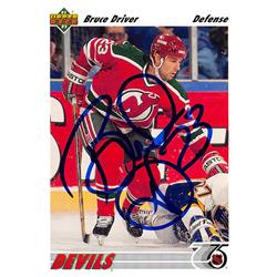 621009 Bruce Driver Autographed Hockey Card - New Jersey Devils, 67 1992 Upper Deck - No.292