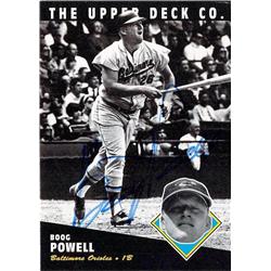 625155 Boog Powell Autographed Baseball Card - Baltimore Orioles 1994 Upper Deck - No.27 All Time Heroes - No.195