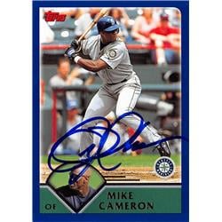 626079 Mike Cameron Autographed Baseball Card - Seattle Mariners 2003 Topps - No.129