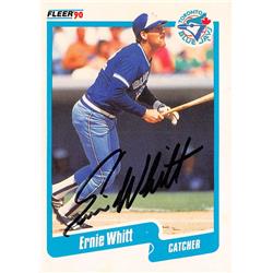 626305 Ernie Whitt Autographed Baseball Card - Toronto Blue Jays 1990 Fleer - No.97