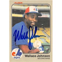 626405 Wallace Johnson Autographed Baseball Card - Montreal Expos 1983 Fleer - No.285