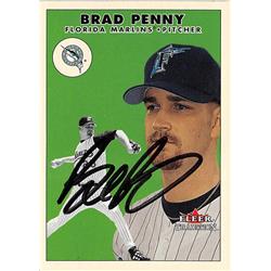 626412 Brad Penny Autographed Baseball Card - Florida Marlins 2000 Fleer Tradition - No.U68