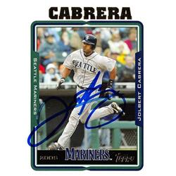 626421 Jolbert Cabrera Autographed Baseball Card - Seattle Mariners 2005 Topps - No.592