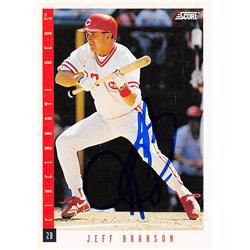 626489 Jeff Branson Autographed Baseball Card - Cincinnati Reds 1993 Score - No.308