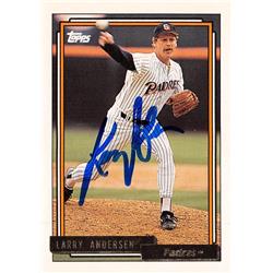 626634 Larry Anderson Autographed Baseball Card - San Diego Padres 1992 Topps Gold - No.616