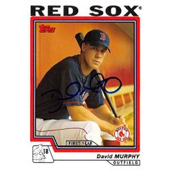 637380 David Murphy Autographed Baseball Card - Boston Red Sox 2004 Topps First Year Rookie - No.303