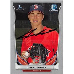 637476 Jake Cosart Autographed Baseball Card - Boston Red Sox 2014 Bowman Chrome 1st Rookie - No.CDP101