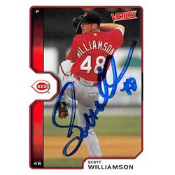 637480 Scott Williamson Autographed Baseball Card - Cincinnati Reds 2002 Upper Deck Victory - No.474