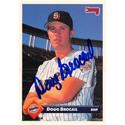637491 Doug Brocail Autographed Baseball Card - San Diego Padres 1993 Donruss - No.418