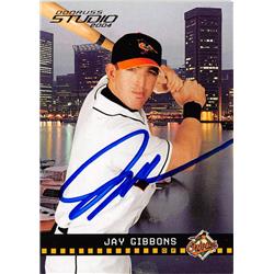 637655 Jay Gibbons Autographed Baseball Card - Baltimore Orioles 2004 Donruss Studio - No.29