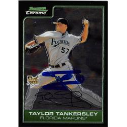 637658 Taylor Tankersley Autographed Baseball Card - Florida Marlins 2006 Bowman Chrome Rookie - No.BDP2