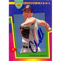637698 Charles Nagy Autographed Baseball Card - Cleveland Indians 1993 Upper Deck - No.110