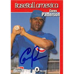 637752 Corey Patterson Autographed Baseball Card - Chicago Cubs 1999 Team Best Baseball America Rookie - No.73