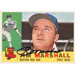 637830 Jim Marshall Autographed Baseball Card - Boston Red Sox, SC 1960 Topps - No.267