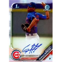 637929 Richard Gallardo Autographed Baseball Card - Chicago Cubs 2019 Bowman Chrome 1st Rookie - No.CPARG