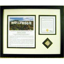639253 Hollywood Sign Actual Piece Framed with Coa 1923 to 1978 Framing Aged Scratched Still Rare Item