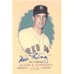 639348 Jim Lonborg Autographed Baseball Card - Boston Red Sox 2008 Topps Allen & Ginters Black Back