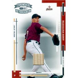 649497 Andy Pettitte Player Used Bat Patch Baseball Card - Houston Astros 2004 Donruss Throwback Threads - No.81 LE 12-100