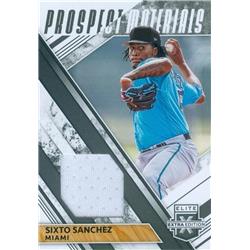 Sixto Sanchez player worn jersey patch baseball card (Miami Marlins) 2019 Panini Elite Extra Prospect Materials Rookie #PMSS - MLB Game Used Jerseys