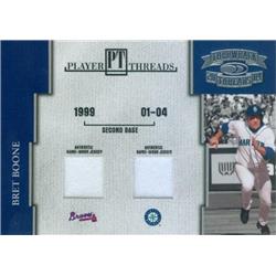 649613 Bret Boone Player Worn Jersey Patch Baseball Card - Seattle Mariners 2004 Donruss Throwback Threads - No.PT8 LE 129-250