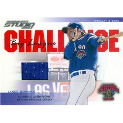 649839 Lance Berkman Player Worn Jersey Patch Baseball Card - Houston Astros 2003 Donruss Studio Home Run Derby - No.BLC47