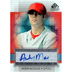 649938 Andrew Macfarlane Autographed Baseball Card - Philadelphia Phillies 2004 Upper Deck Prospects Rookie Refractor - No.MA LE 64-400