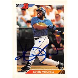 650048 Kevin Mitchell Autographed Baseball Card - Seattle Mariners 1992 Topps Bowman - No.276