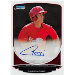 650209 Carlos Tocci Autographed Baseball Card - Philadelphia Phillies 2013 Bowman Chrome Rookie - No.BCACT