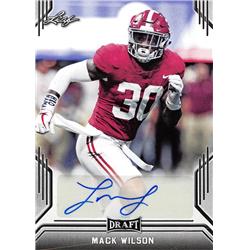 650331 Mack Wilson Autographed Football Card - Alabama Crimson Tide 2019 Leaf Draft Rookie - No.BAMW2