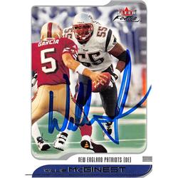 650410 Willie McGinest Autographed Football Card - New England Patriots, SC 2001 Fleer Focus - No.83
