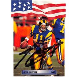 650430 Jim Everett Autographed Football Card - Los Angeles Rams, SC 1992 AW Sports - No.198