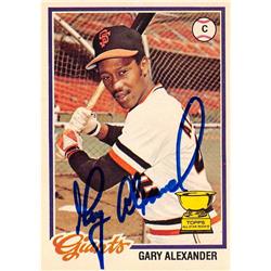 650724 Gary Alexander Autographed Baseball Card - San Francisco Giants 1978 O Pee Chee - No.72 All Star Rookie Cup