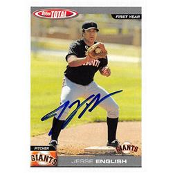 650863 Jesse English Autographed Baseball Card - San Francisco Giants, FT 2004 Topps Total - No.849