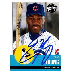 650955 Eric Young Autographed Baseball Card - Chicago Cubs, FT 2001 Upper Deck Vintage - No.210