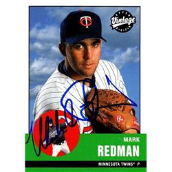 Mark Redman Autographed Baseball Card - Minnesota Twins, FT 2001 Upper Deck Vintage - No.127