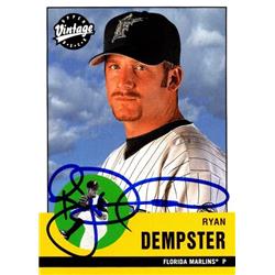 651019 Ryan Dempster Autographed Baseball Card - Florida Marlins, FT 2001 Upper Deck Vintage - No.264