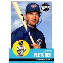 651028 Darrin Fletcher Autographed Baseball Card - Toronto Blue Jays, FT 2001 Upper Deck Vintage - No.26