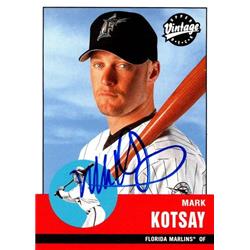 651032 Mark Kotsay Autographed Baseball Card - Florida Marlins, FT 2001 Upper Deck Vintage - No.273