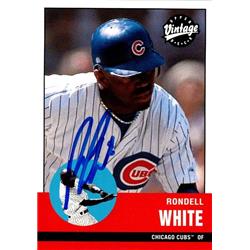 651053 Rondell White Autographed Baseball Card - Chicago Cubs, FT 2001 Upper Deck Vintage - No.217