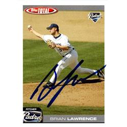 651116 Brian Lawrence Autographed Baseball Card - San Diego Padres, FT 2004 Topps Total - No.69