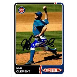 651188 Matt Clement Autographed Baseball Card - Chicago Cubs, FT 2003 Topps Total - No.397