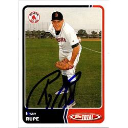 651209 Ryan Rupe Autographed Baseball Card - Boston Red Sox, FT 2003 Topps Total - No.761