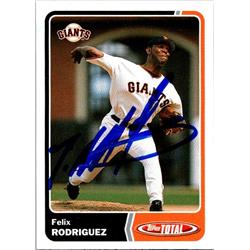 651224 Felix Rodriguez Autographed Baseball Card - San Francisco Giants, FT 2003 Topps Total - No.221