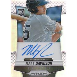 651285 Matt Davidson Autographed Baseball Card - Chicago White Sox 2014 Panini Prizm Rookie Refractor - No.MD