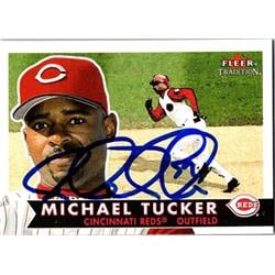 651318 Michael Tucker Autographed Baseball Card - Cincinnati Reds, FT 2001 Fleer Tradition - No.86