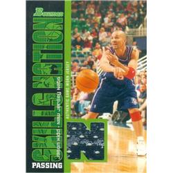 583463 Jason Kidd Player Worn Jersey Patch Basketball Card - New Jersey Nets 2005 Bowman Skills Nation Passing - No.SNJK