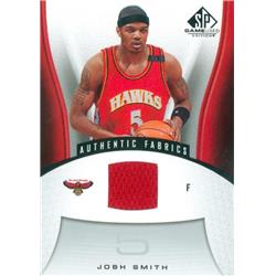 Picture of Autograph Warehouse 583496 Josh Smith Player Worn Jersey Patch Basketball Card - Atlanta Hawks - 2006 Upper Deck Authentic Fabrics No.102